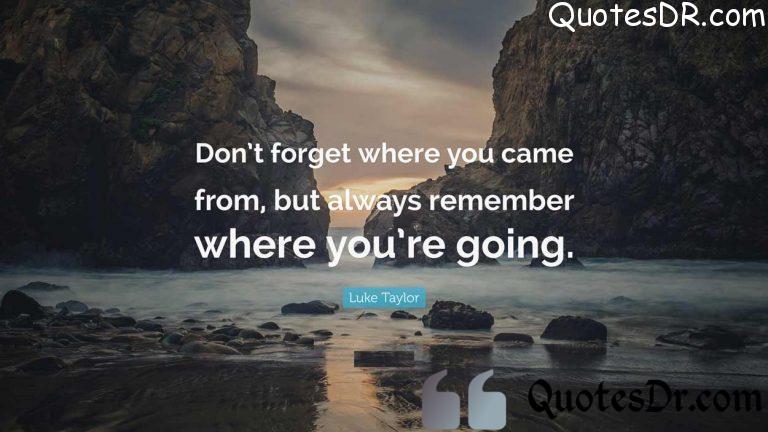 Importance of Don’t Forget Where You Come from Quotes